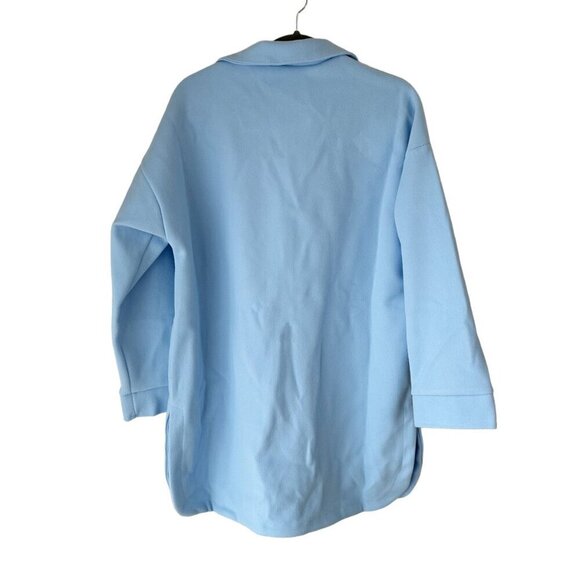NWT Boohoo Baby Blue Shacket Jacket Italy 10 Long‎ - Picture 2 of 5